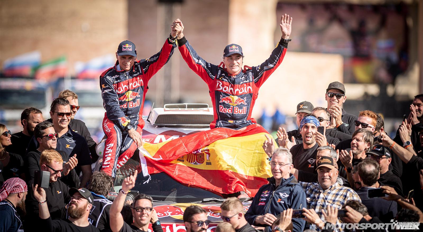 Carlos Sainz sails to Dakar win ahead of Nasser Al Attiyah and Stephane