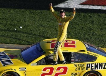 Logano wins in Vegas