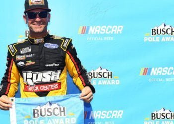 Bowyer wins pole in Fontana