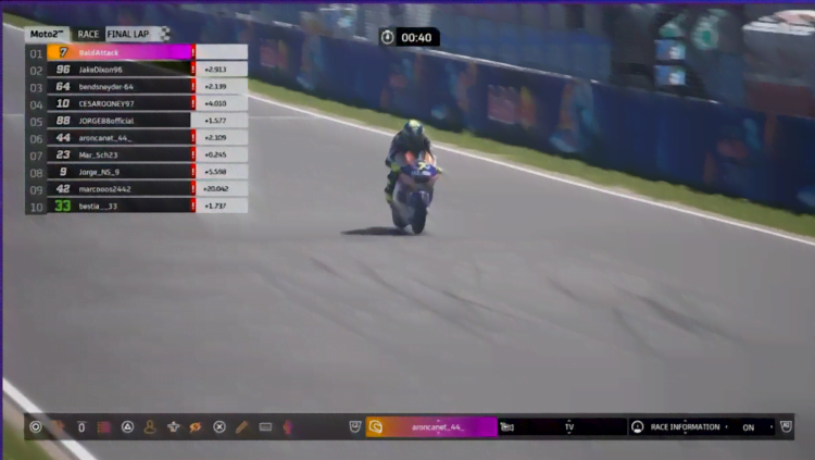 Baldassarri wins inaugral Moto2 VirtualGP at Jerez ahead of Dixon