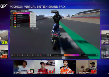 Lorenzo shrugs off crash to win virtual British MotoGP contest on debut