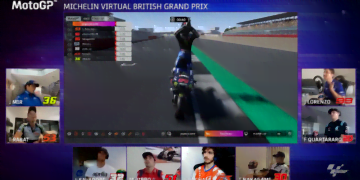 Lorenzo shrugs off crash to win virtual British MotoGP contest on debut