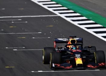 Red Bull runs RB16 at Silverstone filming day