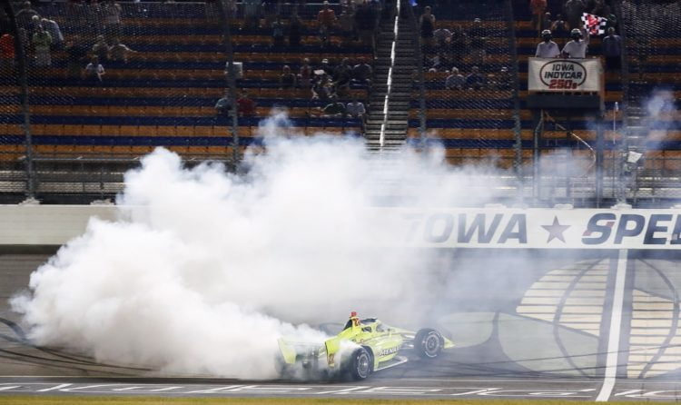 Pagenaud wins a wild night race from Iowa Speedway