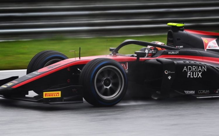 Ilott on F2 Feature Race pole in wet-qualifying in Hungary