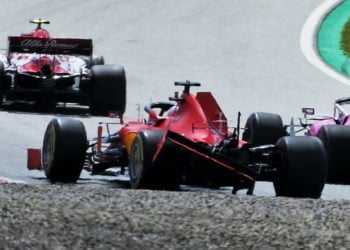 Leclerc apologies to Ferrari, Vettel after opening lap crash
