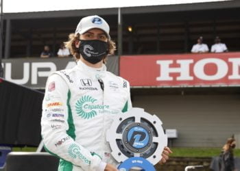 Herta masters wet conditions at Mid-Ohio, earns pole for race two