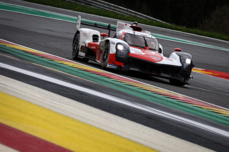 Conway leads at damp Spa for Toyota with two hours gone
