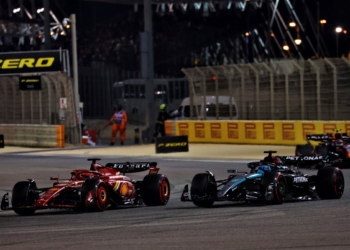 Russell practiced Leclerc Bahrain GP overtake on laps to grid