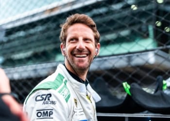 Romain Grosjean led Lamborghini's charge into the race lead for the first time