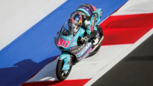 David Alonso took victory in the Moto3 Emilia Romagna GP