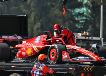 Oliver Bearman had his Ferrari run in Mexico cut short after colliding with Alex Albon