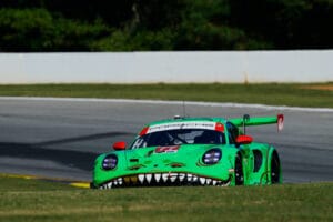 Laurin Heinrich took his first GTD Pro pole position for the fan-favourite Rexy the T-Rex