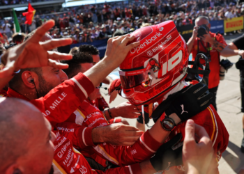 Charles Leclerc never looked back after taking the lead a the first corner in the US GP