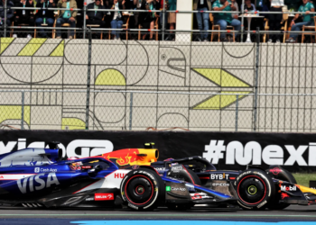Liam Lawson and Sergio Perez clashed at the Mexico CIty GP