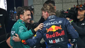 Fernando Alonso congratulated the newly crowned 2024 F1 World Champion Max Verstappen after the race