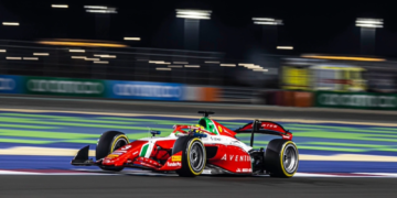 Oliver Bearman lost the lead of the F2 Qatar Sprint race to Isack Hadjar but grabbed the lead back on Lap 21