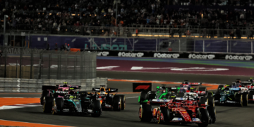 Lando Norris led the opening lap of the 2024 Qatar Grand Prix Sprint race from pole position