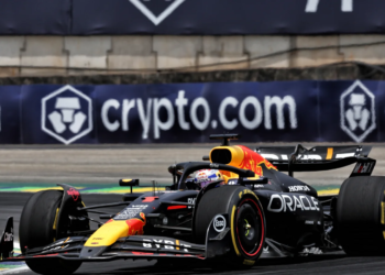 Max Verstappen crossed the line in third behind the two McLaren drivers
