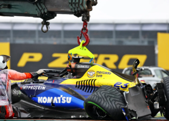 Alex Albon sustained a huge shunt in Brazil which ruled him out of the race