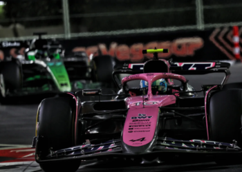 Pierre Gasly put his Alpine sixth in FP2 in Las Vegas