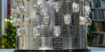 Newgarden's face now adorns the trophy twice to celebrate his accomplishments. Photo: Penske