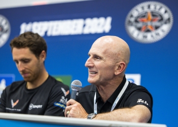 Ben Keating (right) will team up with Daniel Juncadella (left) and Jonny Edgar for the 2025 WEC season