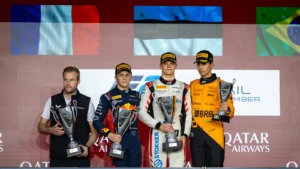 Paul Aron has an outside chance at the F2 Drivers' Title as he is currently 25.5 points behind Gabriel Bortoleto heading into the final round