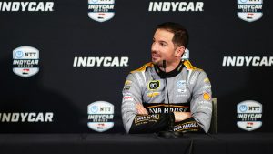 Rossi conducted interviews in his new-look grey fire suit. Photo: Kevin Dejewski