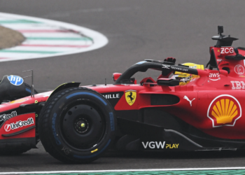 Lewis Hamilton sported a yellow helmet as he completed 30 laps at Fiorano on Wednesday