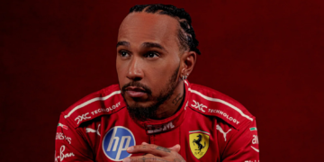 Lewis Hamilton has begun his new venture in red at Ferrari
