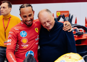 Lewis Hamilton and Fred Vasseur, 2025
