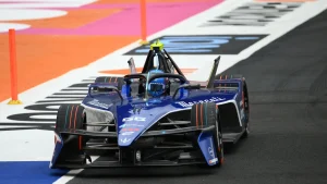 Jake Hughes of Great Britain driving the Maserati MSG Racing Maserati Tipo Folgore during shakedown and practice ahead of the Mexico City E-Prix at Autodromo Hermanos Rodriguez on January 10, 2025 in Mexico City, Mexico