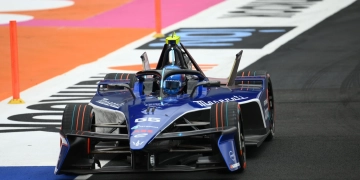 Jake Hughes of Great Britain driving the Maserati MSG Racing Maserati Tipo Folgore during shakedown and practice ahead of the Mexico City E-Prix at Autodromo Hermanos Rodriguez on January 10, 2025 in Mexico City, Mexico