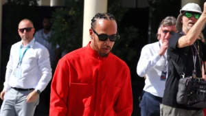 Lewis Hamilton arrived at the Yas Marina Circuit in red, a move which former team-mate Nico Rosberg believes was "inappropriate"
