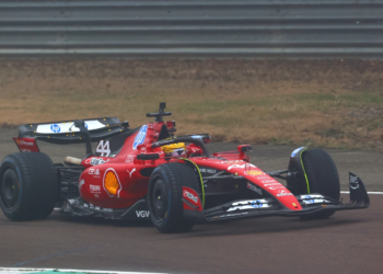 Lewis Hamilton sampled the SF-23 for his maiden Ferrari appearance