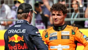 Martin Brundle labels Max Verstappen 'tough' as he urges Lando Norris to match the Red Bull driver's aggressiveness