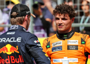Martin Brundle labels Max Verstappen 'tough' as he urges Lando Norris to match the Red Bull driver's aggressiveness