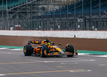 McLaren has launched its 2025 F1 challenger at Silverstone in a special camo livery - Credit: McLaren