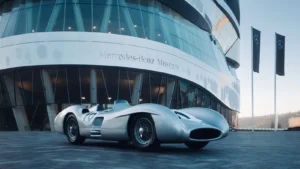 The stunning Mercedes W196 Streamliner driven by Juan Manuel Fangio has sold for a record fee