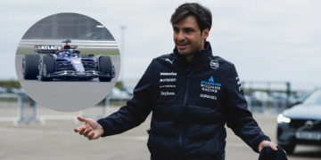 Carlos Sainz was the first out on track in the new Williams FW47