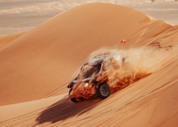 Nasser Al-Attiyah rides the sand in Abu Dhabi