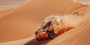 Nasser Al-Attiyah rides the sand in Abu Dhabi
