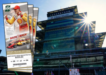 Double images of Newgarden's car and celebration will adorn each ticket. Ticket image: IMS