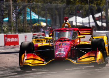 Palou continued right where he left off in St. Pete, setting the fastest time in Thermal's opening practice session. Photo: Kevin Dejewski