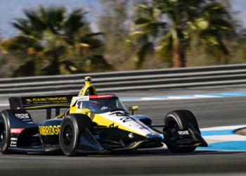Herta finished fourth in Sunday's race from The Thermal Club. Photo: IndyCar - James Black