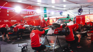 PREMA worked overnight to fix Shwartzman's car after Friday's fire at The Thermal Club. Photo: IndyCar - Chris Owens