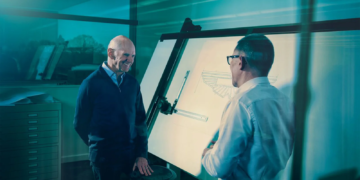 Adrian Newey has set up his iconic drawing board at the Aston Martin campus