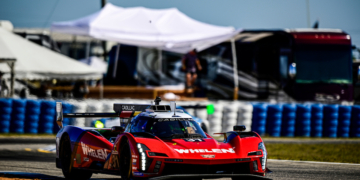 Earl Bamber leads for Cadillac at Sebring with 8 hours to go