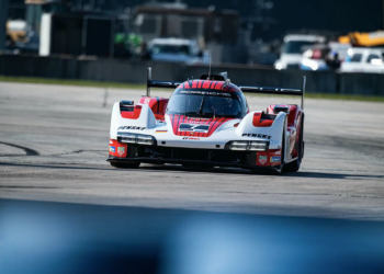 Nick Tandy set the quickest lap time in a heavily disrupted opening free practice at Sebring